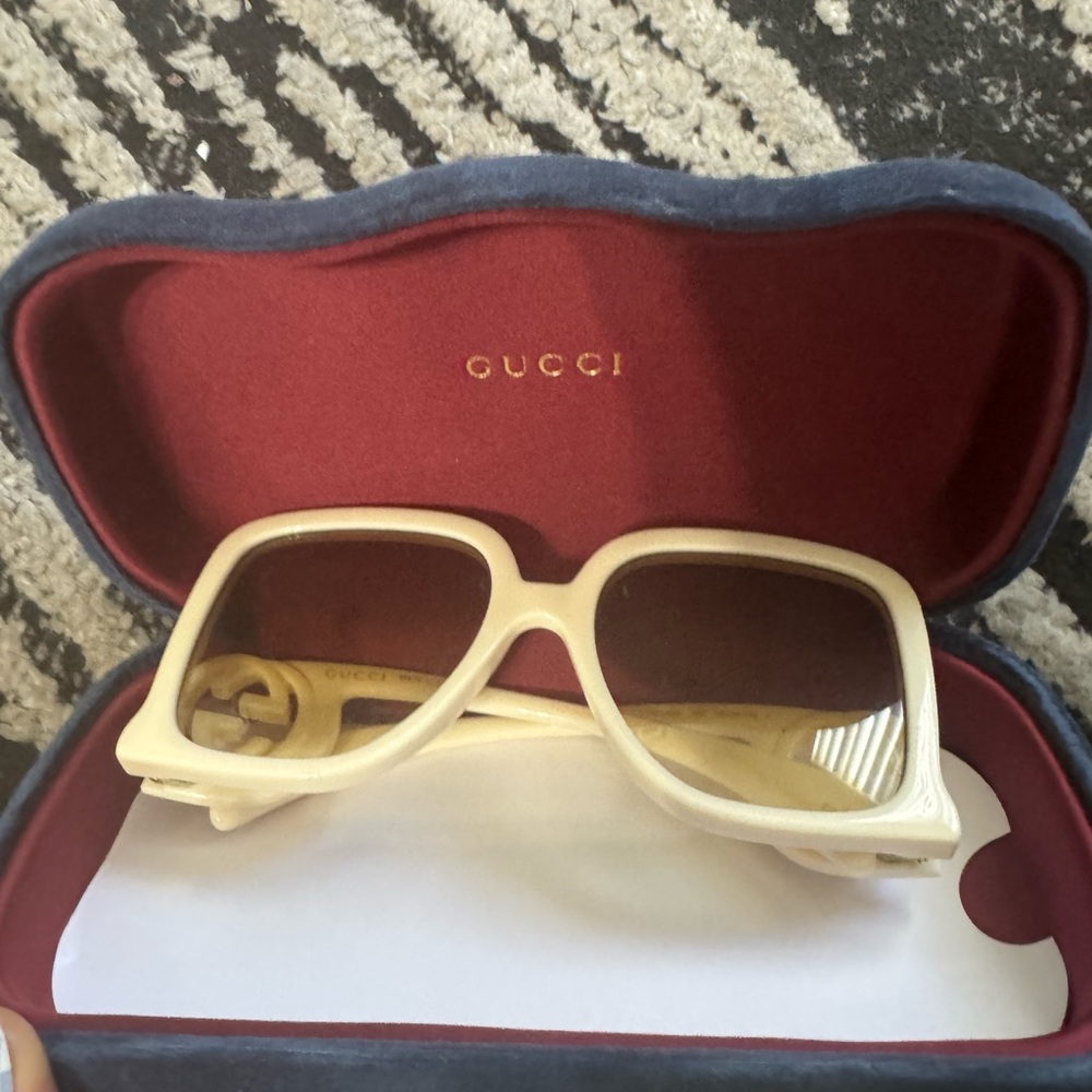 Gucci Cream Oversized Square Women’s Sunglasses